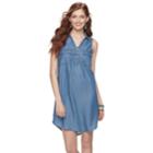 Juniors' So&reg; Dot Lace-up Chambray Shirt Dress, Teens, Size: Medium, White