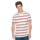 Men's Urban Pipeline&reg; Slub Striped Tee, Size: Large, Med Red