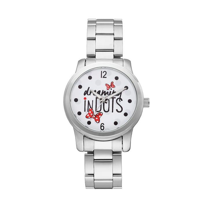 Disney's Minnie Mouse Dreaming In Dots Women's Stainless Steel Watch, Grey