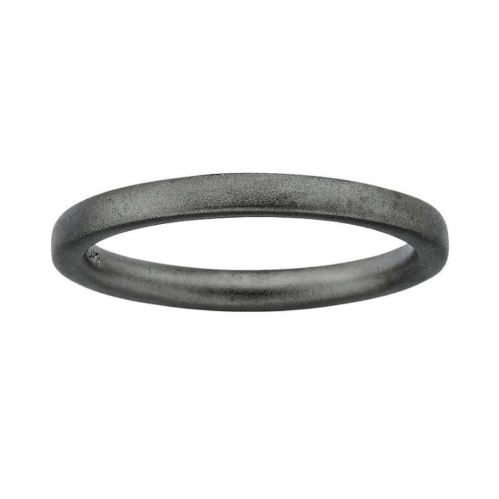 Stacks And Stones Ruthenium-plated Sterling Silver Satin Finish Stack Ring, Women's, Size: 5, Grey