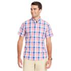 Men's Izod Coolfx Classic-fit Plaid Moisture-wicking Button-down Shirt, Size: Small, Light Pink