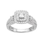 Simply Vera Vera Wang 14k White Gold 1 Carat T.w. Diamond Square Halo Engagement Ring, Women's, Size: 6