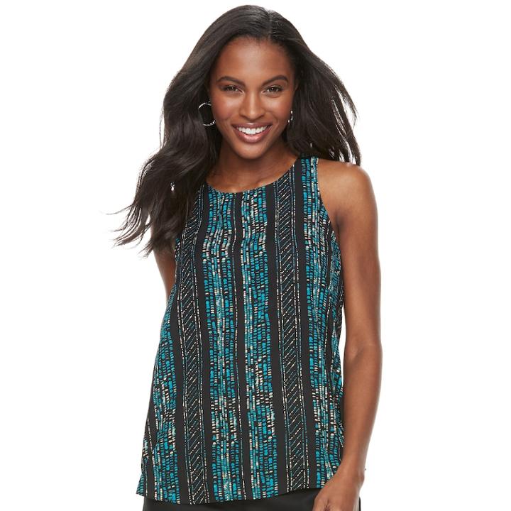 Women's Apt. 9&reg; Zipper Accent Georgette Tank, Size: Medium, Oxford