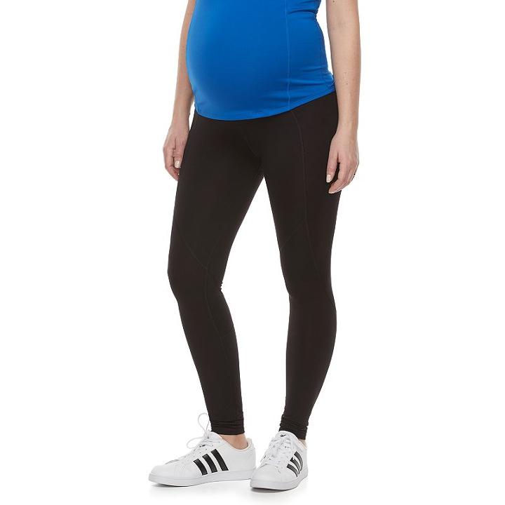 Maternity A:glow Belly Panel Workout Leggings, Women's, Size: Xs-mat, Black