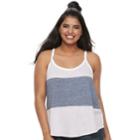 Plus Size Juniors' Plus So&reg; Varsity Striped Racerback Tank, Teens, Size: 1xl, Lt Purple