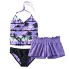 Girls 7-16 Freestyle Revolution Twilight Beach Halter Tankini Swimsuit Set, Girl's, Size: 8, Purple Oth