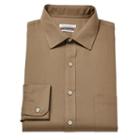 Men's Van Heusen Flex Collar Regular-fit Pincord Dress Shirt, Size: 17.5-32/33, Med Orange
