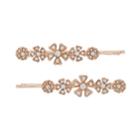 Lc Lauren Conrad Flower & Simulated Crystal Cluster Bobby Pin Set, Women's, Pink