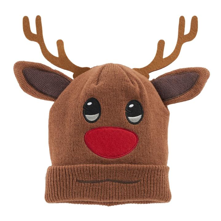 Girls 4-16 Emoji Rudolph 3d Hat, Brown