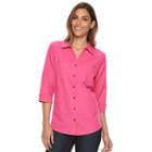 Women's Croft & Barrow&reg; Knit-to-fit Shirt, Size: Medium, Light Pink