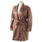 Excelled, Women's Leather Coat, Size: M Long, Lt Beige