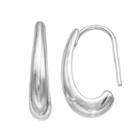 Nickel Free J Hoop Earrings, Women's, Silver