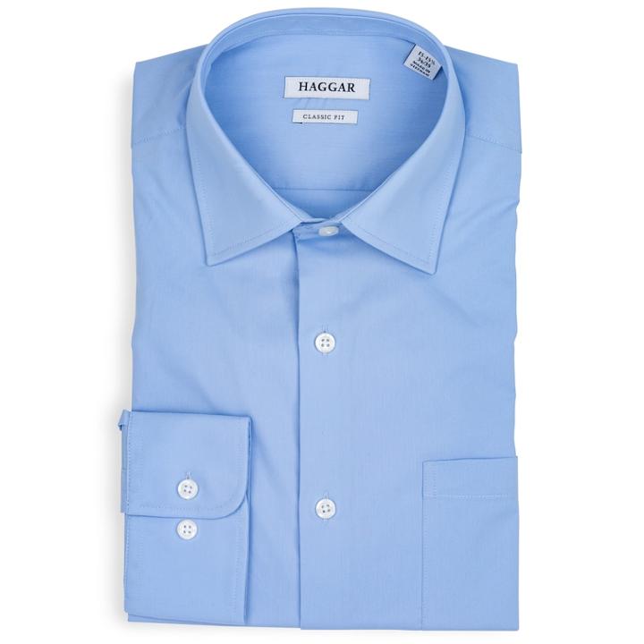 Men's Haggar Premium Comfort Regular-fit Stretch Dress Shirt, Size: 15.5-32/33, Light Blue