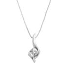 Sirena Collection 14k White Gold 1/4-ct. T.w. Round-cut Diamond Solitaire Swirl Pendant, Women's, Size: 18