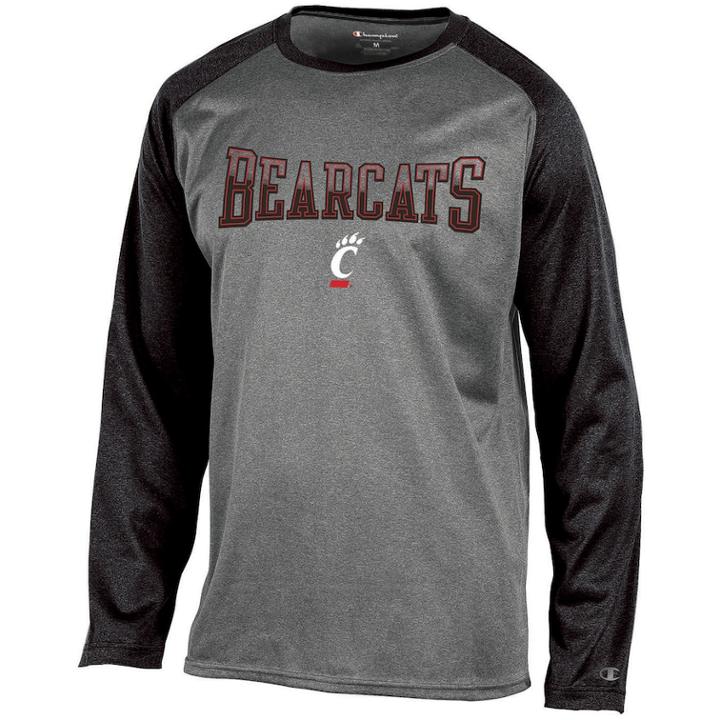 Men's Champion Cincinnati Bearcats Raglan Tee, Size: Medium, Gray