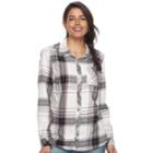 Women's Sonoma Goods For Life&trade; Essential Plaid Flannel Shirt, Size: Xxl, Med Red