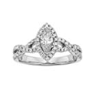 Igl Certified Diamond Halo Engagement Ring In 14k White Gold (1 Ct. T.w.), Women's, Size: 5.50