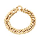 14k Gold Over Silver Curb Chain Bracelet - 7.5-in, Women's, Size: 7.5, Yellow
