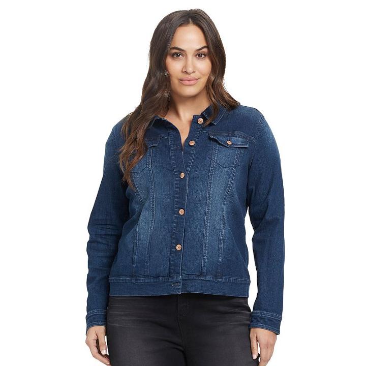 Plus Size Gloria Vanderbilt Ellie Denim Jacket, Women's, Size: 2xl, Brt Blue