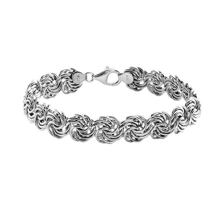 Sterling Silver Rosetta Bracelet, Women's, Size: 7.5, Grey
