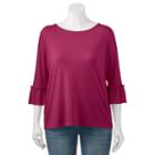 Juniors' Plus Size So&reg; Solid Bell Sleeve Tee, Teens, Size: 2xl, Pink