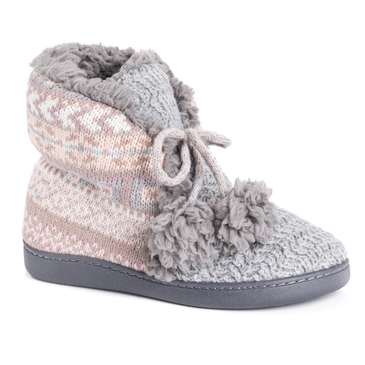 Women's Muk Luks Lulu Knit Bootie Slippers, Size: Large, Pink