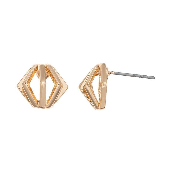 Coco Lane Geometric Stud Earrings, Women's, Yellow