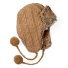 Women's Sijjl Cable-knit Trapper Hat, Beige Oth