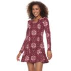 Juniors' Mudd&reg; Cutout Fit & Flare Dress, Teens, Size: Small, Dark Pink