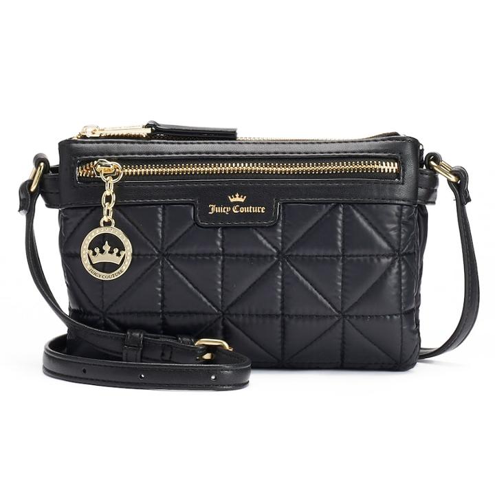 Juicy Couture Crown Jewel Quilted Crossbody Bag, Women's, Black