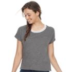 Juniors' Pink Republic Crewneck Ringer Tee, Teens, Size: Medium, Silver