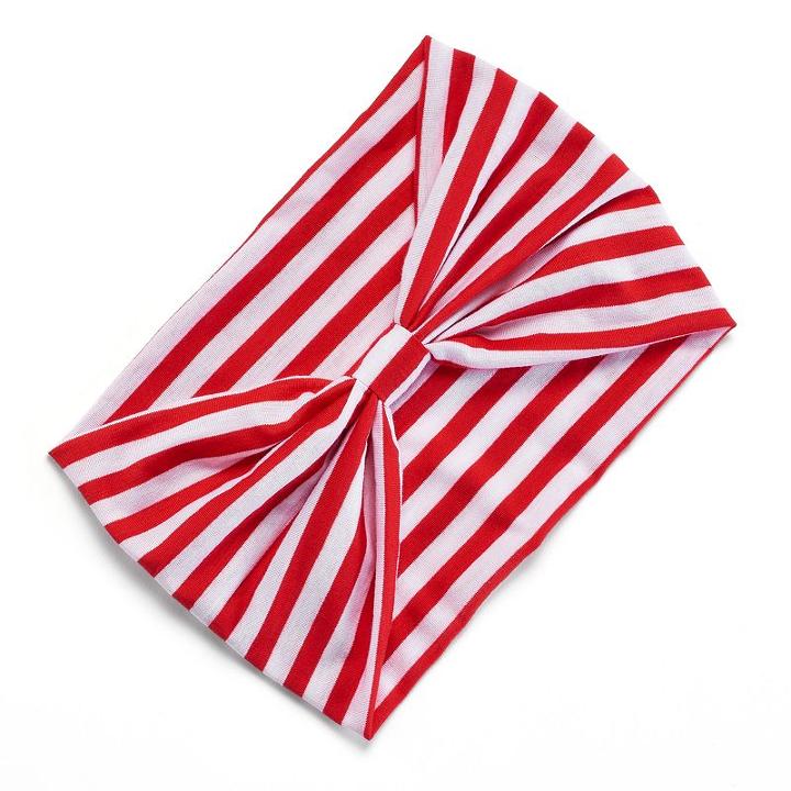 Red Striped Stretch Headband, Women's, Multicolor