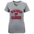 Girls 4-6x Wisconsin Badgers University Stack Tee, Girl's, Size: M(5/6), Med Grey