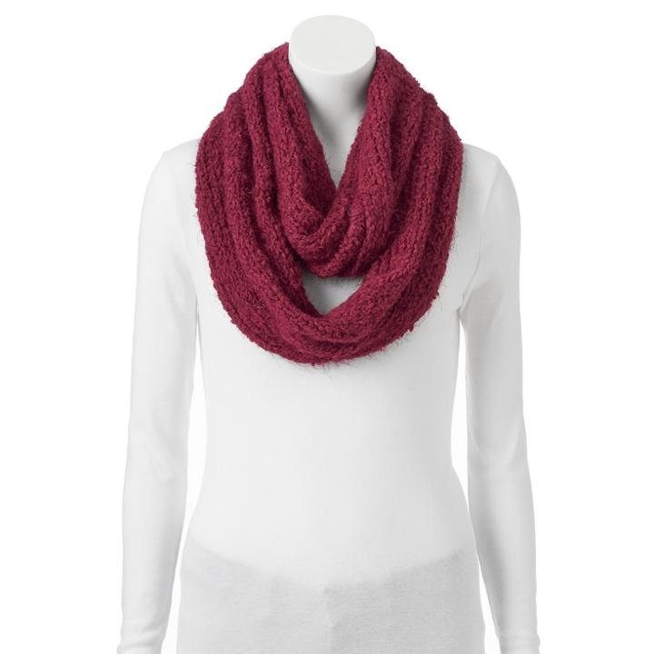 Cuddl Duds Knit Infinity Scarf, Women's, Dark Red