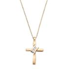 10k Gold Diamond Accent Cross Pendant, Women's, White