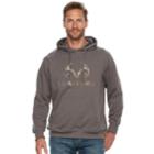 Men's Realtree Fleece Pullover Logo Hoodie, Size: Small, Grey (charcoal)