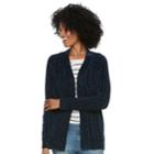 Petite Sonoma Goods For Life&trade; Chenille Cardigan, Women's, Size: L Petite, Blue (navy)