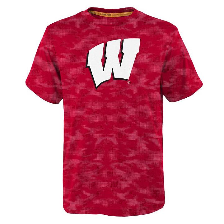 Boys 4-7 Wisconsin Badgers Vector Dri-tek Tee, Size: M 5-6, Dark Red