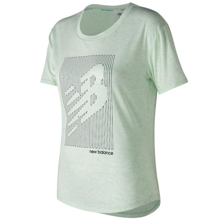 Women's New Balance Graphic Tech Short Sleeve Tee, Size: Medium, Brt Green