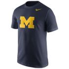 Men's Nike Michigan Wolverines Logo Tee, Size: Medium, Blue (navy)