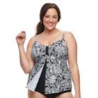 Plus Size Croft & Barrow&reg; Flyaway D-cup Tankini Top, Women's, Size: 18 W, Oxford