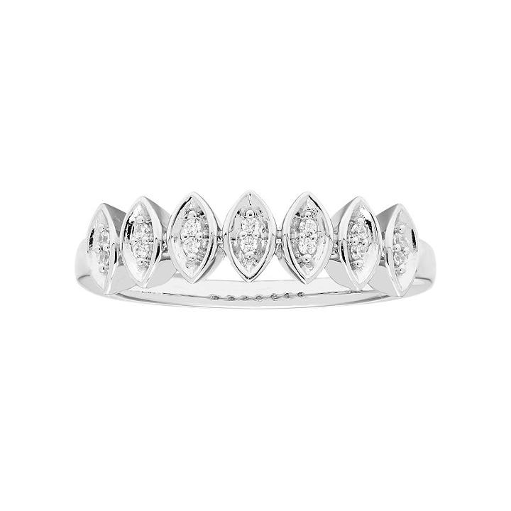 Sterling Silver Diamond Accent Marquise Anniversary Ring, Women's, Size: 6, White