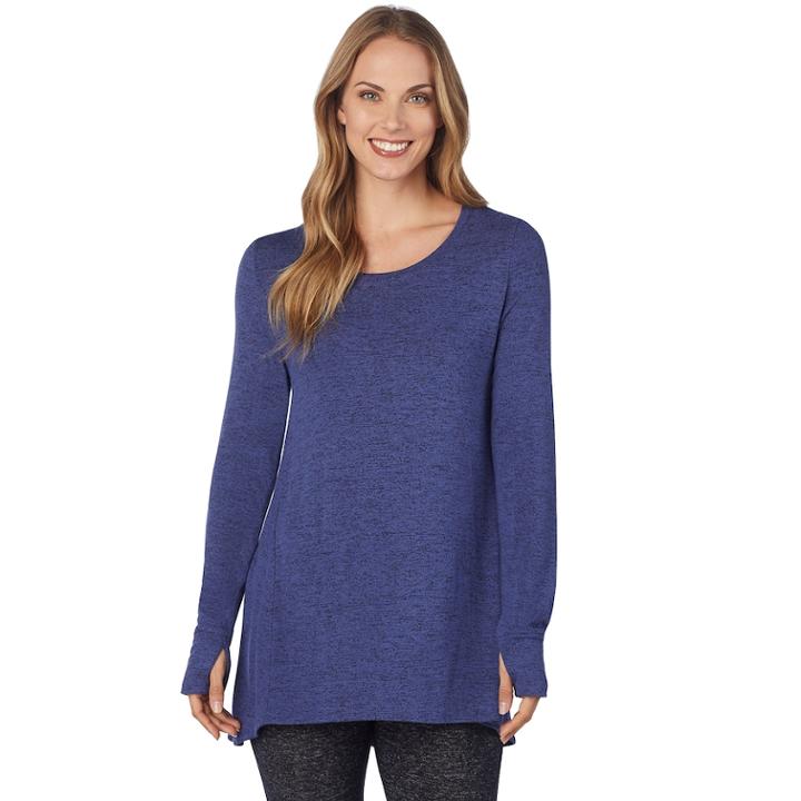 Women's Cuddl Duds Soft Knit Tunic Top, Size: Large, Dark Blue