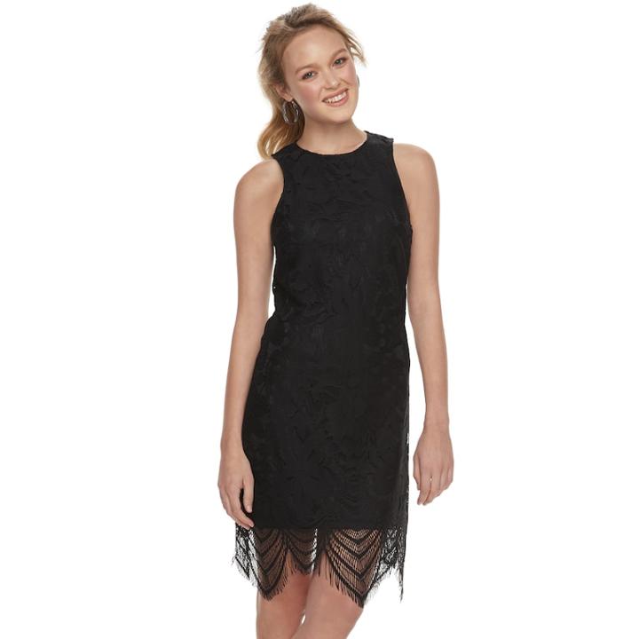 Juniors' Love, Fire Lace Bodycon Dress, Teens, Size: Medium, Black