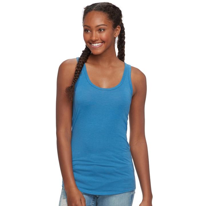 Juniors' So&reg; Racerback Tank, Size: Small, Med Blue