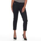 Women's Apt. 9&reg; Zipper Accent Ankle Skinny Jeans, Size: 16, Black