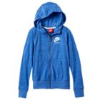 Girls 7-16 Nike Just Do It Marled Nep Raglan Zip-up Hoodie, Girl's, Size: Large, Blue Other