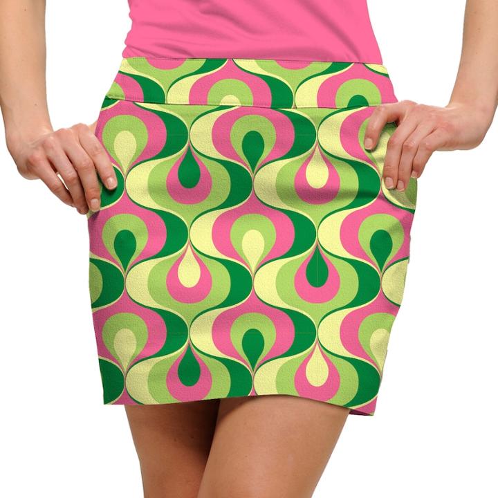 Women's Loudmouth Ribbon Print Golf Skort, Size: 8, Med Green