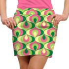 Women's Loudmouth Ribbon Print Golf Skort, Size: 8, Med Green