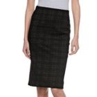 Women's Elle&trade; Plaid Pull-on Pencil Skirt, Size: Small, Black